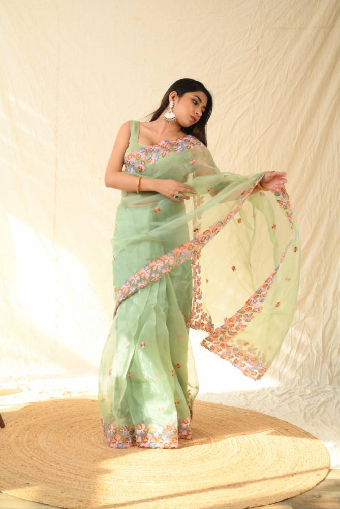 Manali 1 Organza Latest Designer Stylish Party Wear Saree Collection